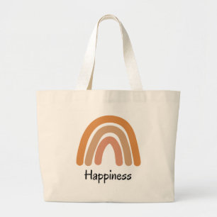 Bolso De Tela Gigante Tipografía moderna del arco iris boho