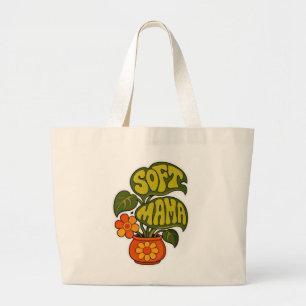 Bolso De Tela Gigante Tipografía Retro Groovy de planta de interior "Sof