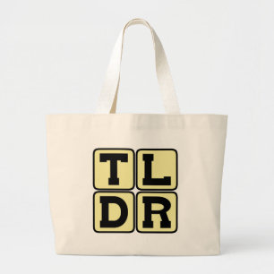 Bolso De Tela Gigante TLDR no leyó la sigla de Internet TL; DR