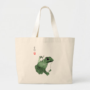 Bolso De Tela Gigante Toad de rana japonesa grande del siglo XIX