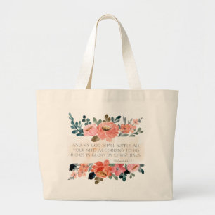 Bolso De Tela Gigante Todas tus necesidades Biblia versus Tote cristiano
