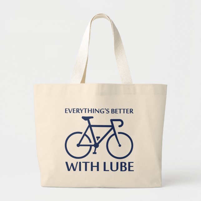 Bolso De Tela Gigante Todo está mejor con Lube (Frente)