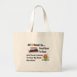Bolso De Tela Gigante Todo lo que necesito es un buen libro y una buena