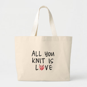 Bolso De Tela Gigante Todo lo que usted hace punto es amor con hilado