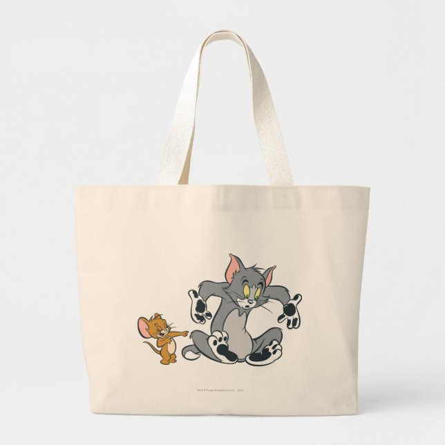 Bolso De Tela Gigante Tom y Jerry Black Paw Cat (Frente)