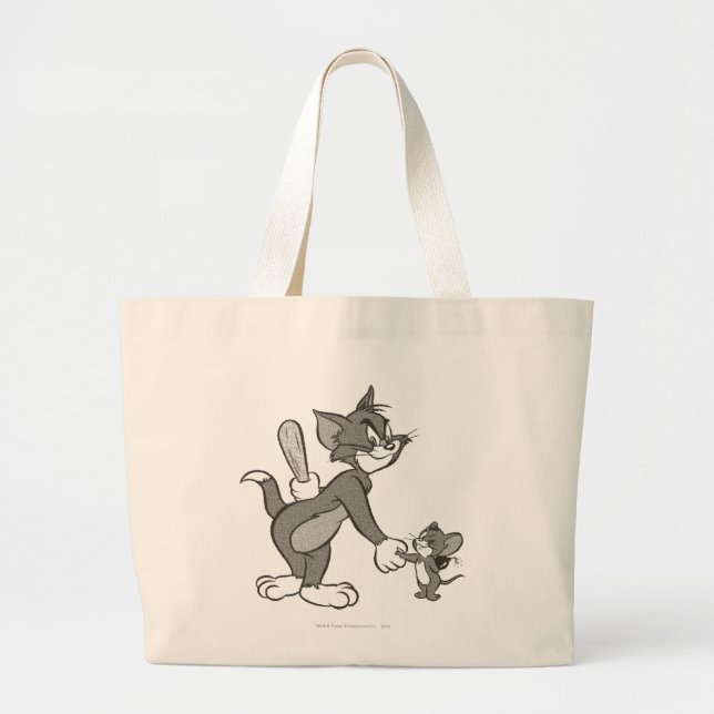 Bolso De Tela Gigante Tom Y Jerry Deceitful Handshake (Frente)