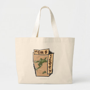 Bolso De Tela Gigante Tom y Jerry en un sofá del moreno