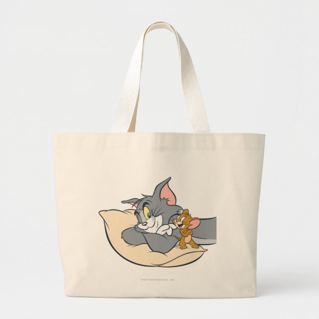 Bolso De Tela Gigante Tom y Jerry On Pillow (Frente)