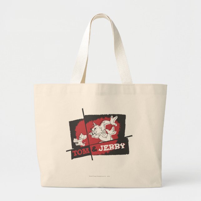 Bolso De Tela Gigante Tom y Jerry Red y Black (Frente)