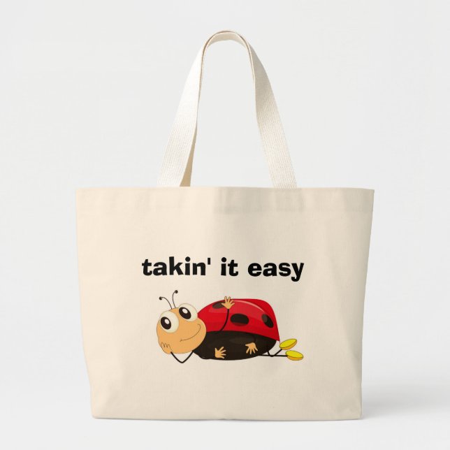 BOLSO DE TELA GIGANTE "TOMÁNDOLO FÁCIL" LADYBUG (Frente)