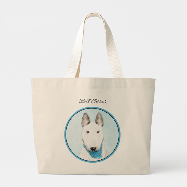Bolso De Tela Gigante Toro Terrier Pintando Arte De Perro Cutáneo Inglés (Reverso)