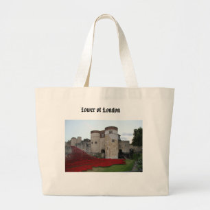 Bolso De Tela Gigante Torre de Londres con rojos