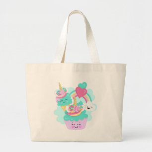 Bolso De Tela Gigante Torta dulce y helado feliz