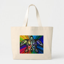 Bolso De Tela Gigante Tortuga arcoiris
