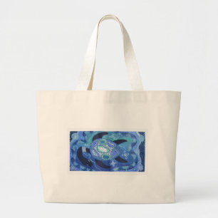 BOLSO DE TELA GIGANTE TORTUGA AZUL