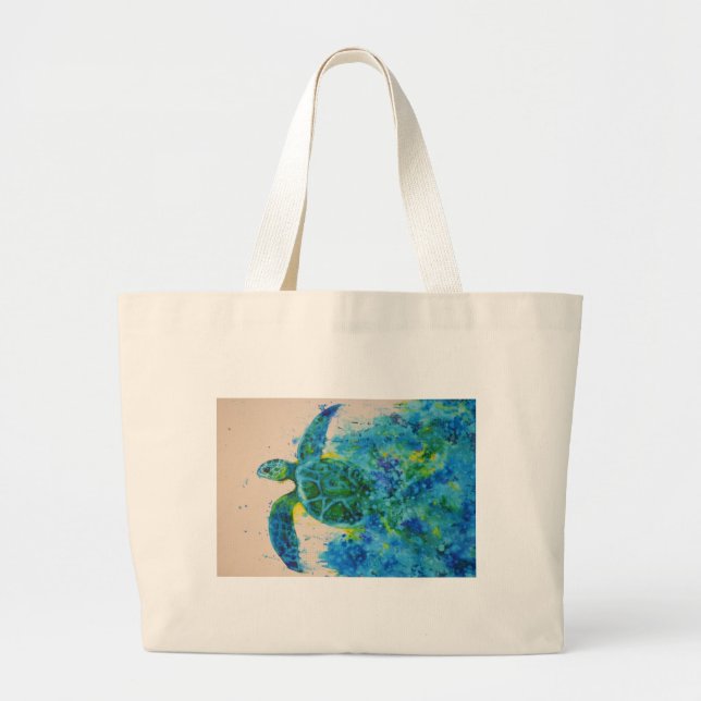Bolso De Tela Gigante tortuga de mar (Frente)