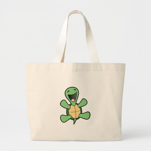 Bolso De Tela Gigante Tortuga feliz (Frente)