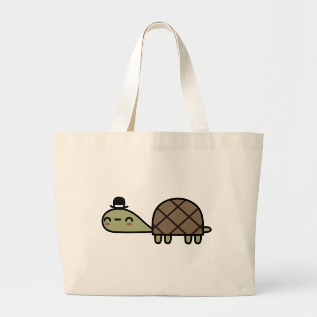 Bolso De Tela Gigante Tortuga feliz (Frente)