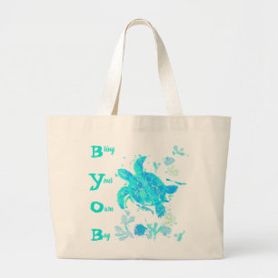Bolso De Tela Gigante Tortuga marina "Trae tu propia bolsa"