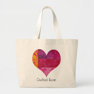 Bolso De Tela Gigante Tote acolchado del corazón