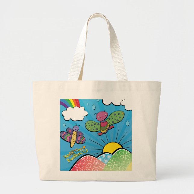Bolso De Tela Gigante Tote - Amar la lluvia - Buellton.Art (Frente)