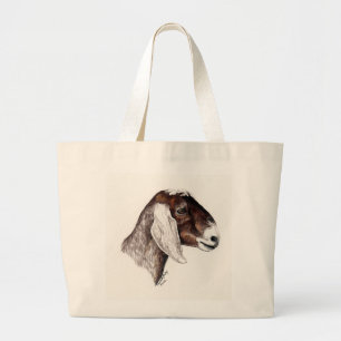 Bolso De Tela Gigante "Tote animal del arte de la cabra de Nubian"