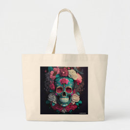 Bolso De Tela Gigante Tote artístico Catrina Skull