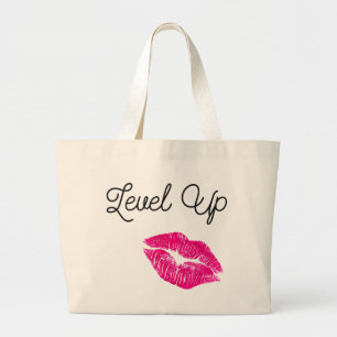 Bolso De Tela Gigante Tote ascendente del beso del nivel