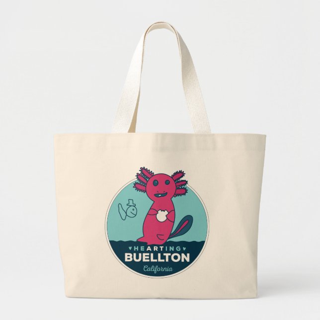 Bolso De Tela Gigante Tote - Axolotls Under the Sea - Buellton.Art (Frente)