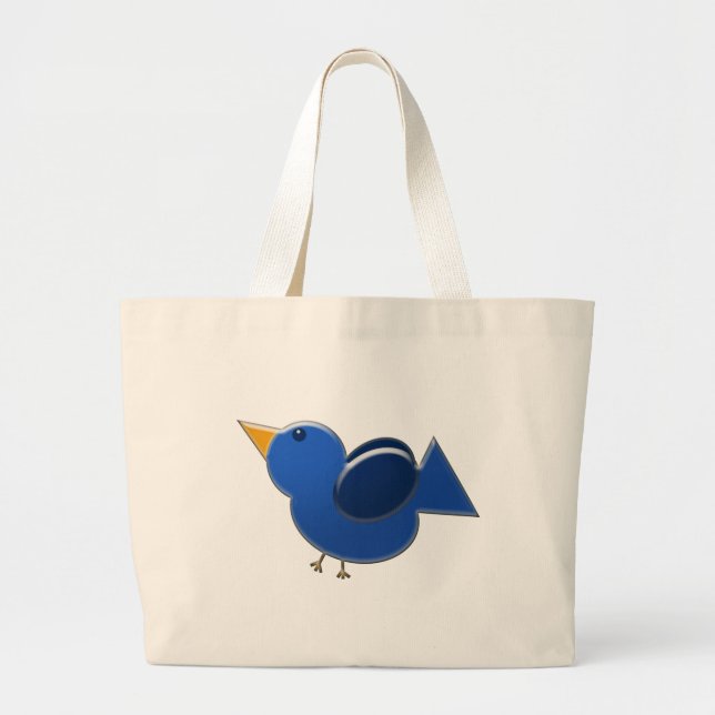 Bolso De Tela Gigante Tote azul del pájaro (Frente)