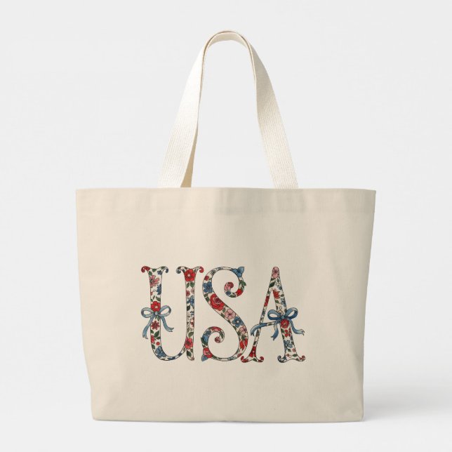 Bolso De Tela Gigante Tote Bag-American Independence Tote Bag (Reverso)