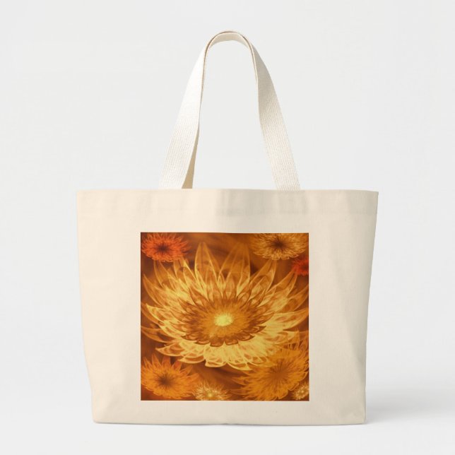 Bolso De Tela Gigante Tote Bag Fantasy Flores amarillas (Frente)