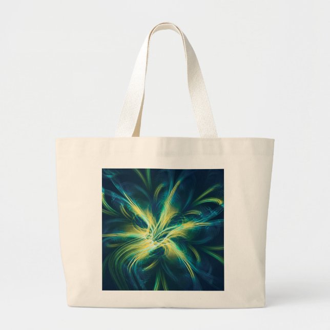 Bolso De Tela Gigante Tote Bag Fractal Flower Blue Palette (Frente)