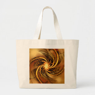 Bolso De Tela Gigante Tote Bag Fractal Twist Glow Yellow