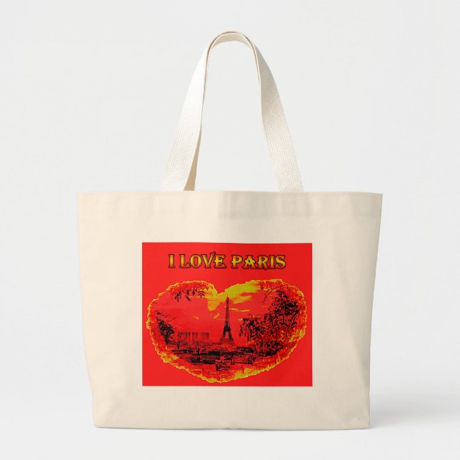 Bolso De Tela Gigante Tote Bag i love paris (Frente)