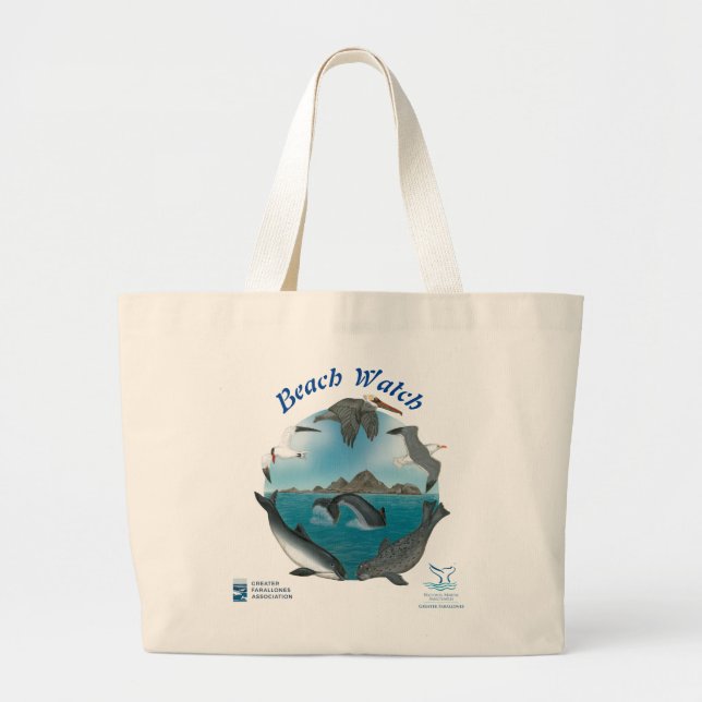 Bolso De Tela Gigante Tote Beach Watch (Frente)