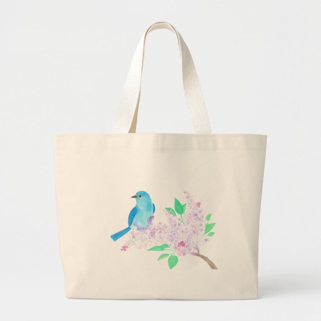 Bolso De Tela Gigante Tote Bluebird (Frente)