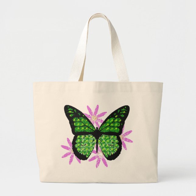 Bolso De Tela Gigante Tote bonito de la mariposa (Frente)