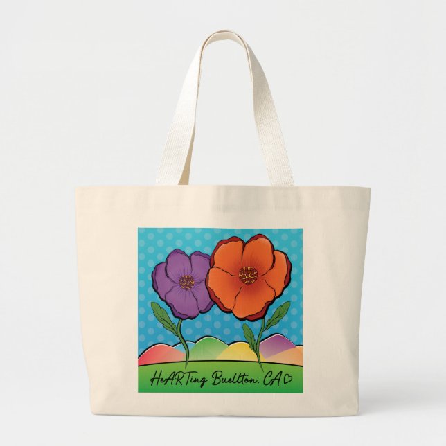Bolso De Tela Gigante Tote - California Poppies - Buellton.Art (Frente)