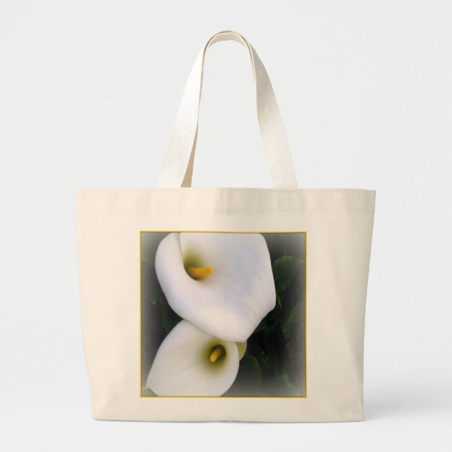 Bolso De Tela Gigante Tote Calla Lilies Canvas Grocery (Frente)