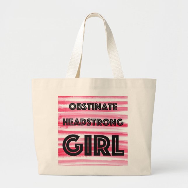 Bolso De Tela Gigante Tote Chica Obstinato de cabeza fuerte (Frente)