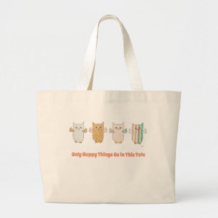 Bolso De Tela Gigante Tote Cuaderno - Sólo Cosas Felices Van En Este Tot
