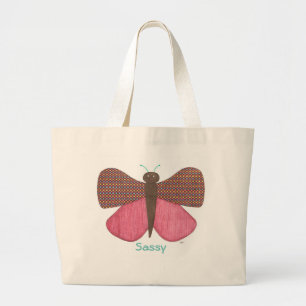 Bolso De Tela Gigante Tote Cute Canvas - Mariposa Sassy - Arte Erin Brie