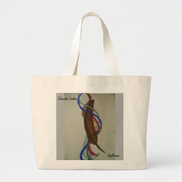 Bolso De Tela Gigante tote de arte de plumas de elementos