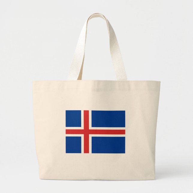 Bolso De Tela Gigante Tote de Bandera de Islandia (Frente)