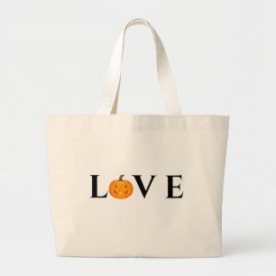 Bolso De Tela Gigante Tote de calabaza de amor