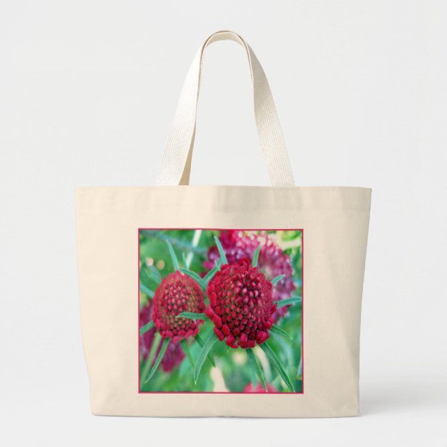 Bolso De Tela Gigante Tote de canvas Red Blooms (Frente)