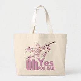 Bolso De Tela Gigante Tote de Cita Motivacional - Ilustración de Rama Fl