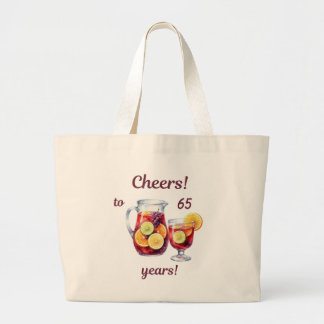 Bolso De Tela Gigante Tote de cumpleaños de sangría de edad personalizad