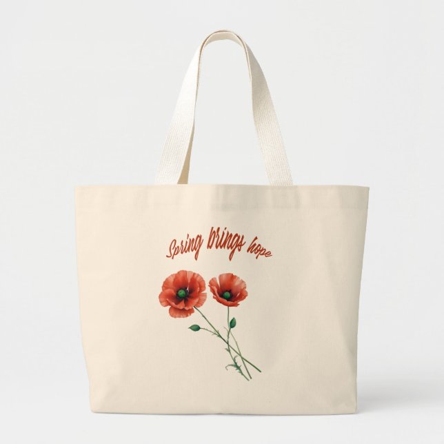 Bolso De Tela Gigante "Tote de esperanza de primavera" (Frente)